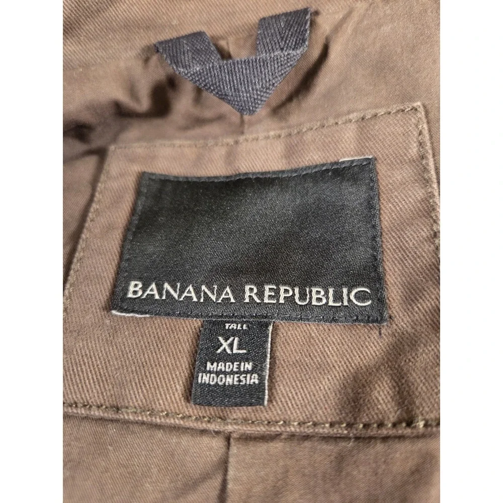 Banana Republic Water‎ Resistant Mens Field Chore Military Jacket Cargo Green LT